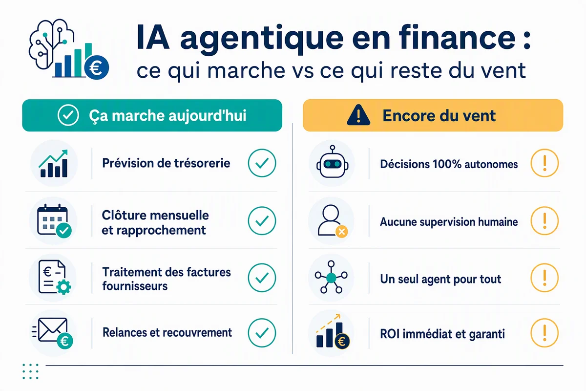 Ce qui marche vs ce qui reste du vent dans l'IA agentique en finance en 2026