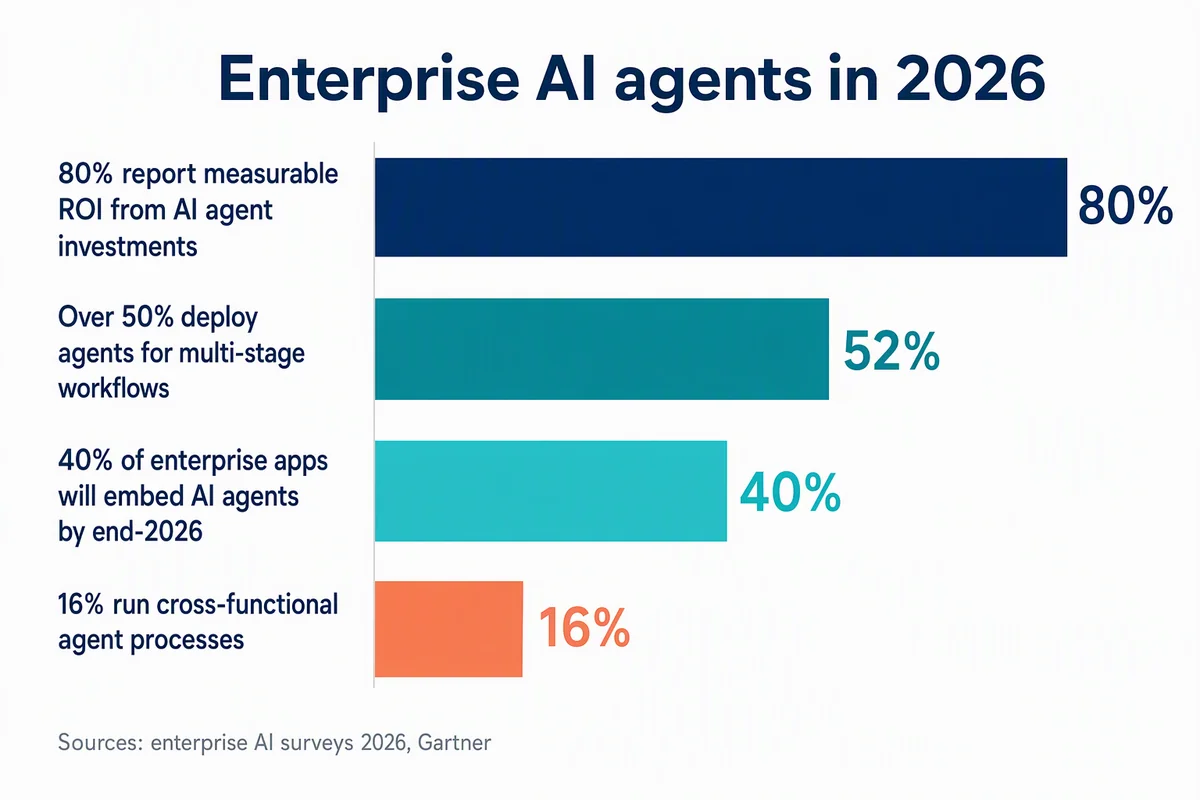 Enterprise AI agent adoption statistics 2026